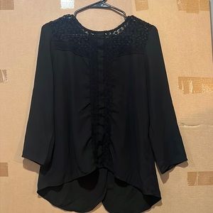 Black blouse with open back